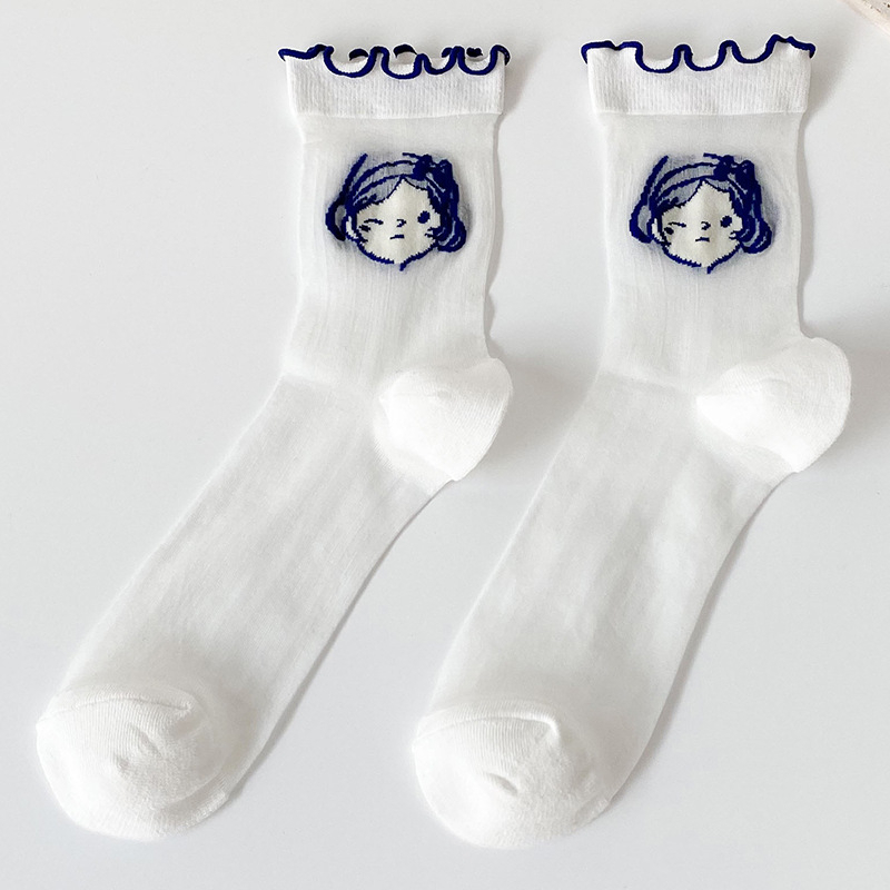 Long Socks Above The Ankles/ Kaos Kaki Panjang Motif Boneka 2493