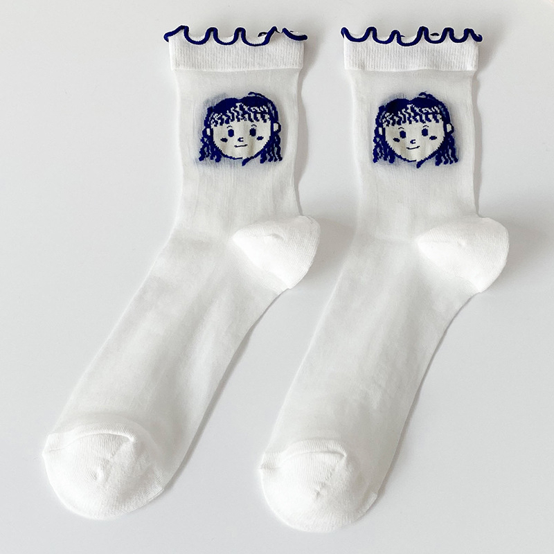 Long Socks Above The Ankles/ Kaos Kaki Panjang Motif Boneka 2493