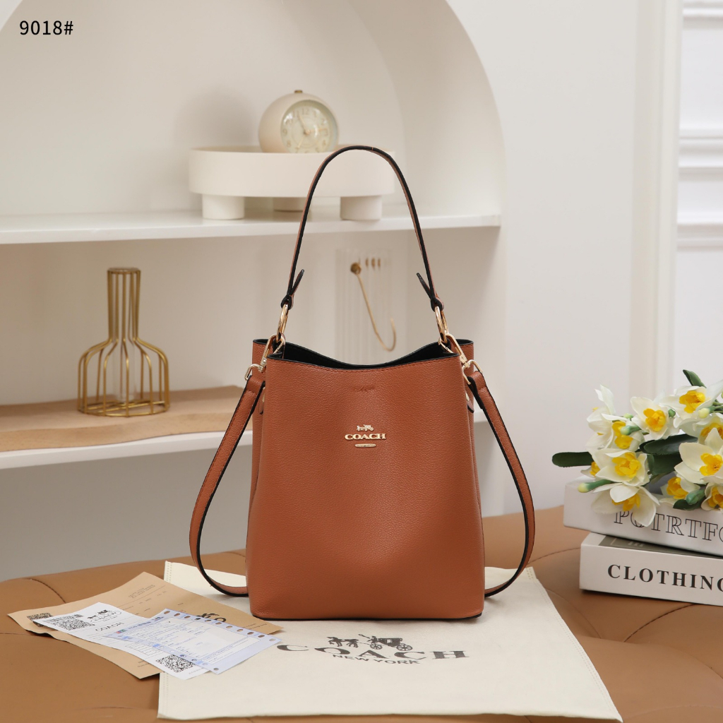 Coa 9018 Leather Small Town Bucket Bag