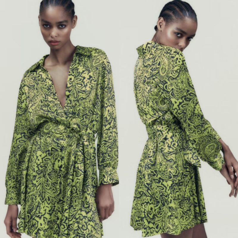 Green Retro Pattern Mini Dress  70337 (SALE)