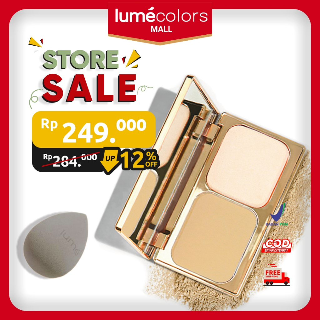 COD Compact Powder Lumecolors Foundation Make Up Bebas Minyak Bedak Korea Halal