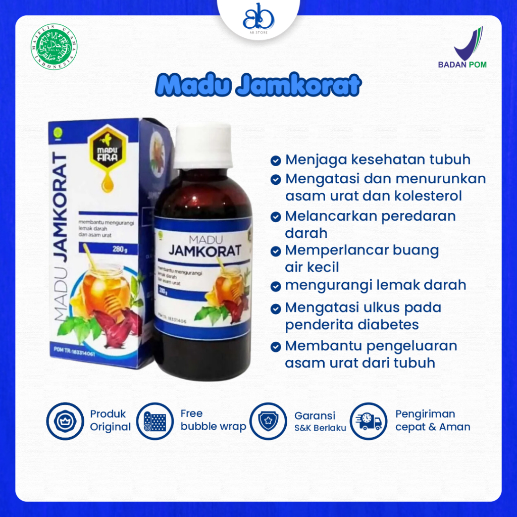 Madu Jamkorat 280 Gram Obat Asam Urat Dan Kolesterol Anti Radang Rasa Herbal BPOM Garansi Original B