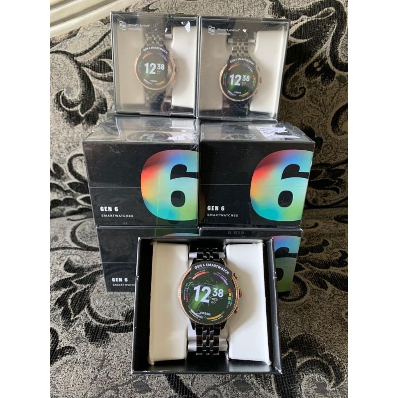 Jam Fossil Gen 6 Smartwatch Gunmetal Stainless Steel FTW6078 Watch Sealed Original New with Tag