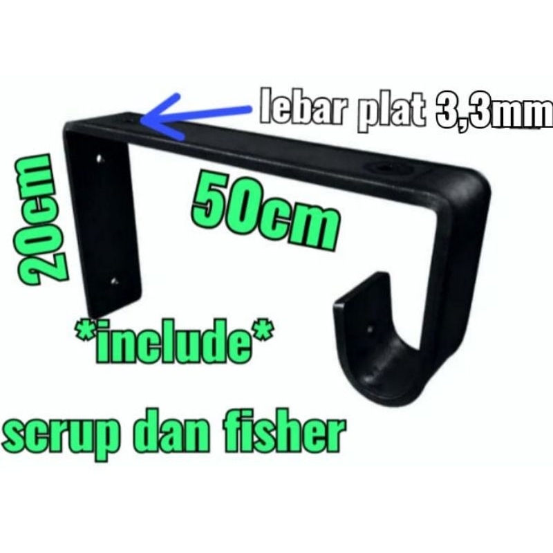 GANTUNGAN BAJU TEMPEL DINDING / BESI SIKU L PAPAN AMBALAN