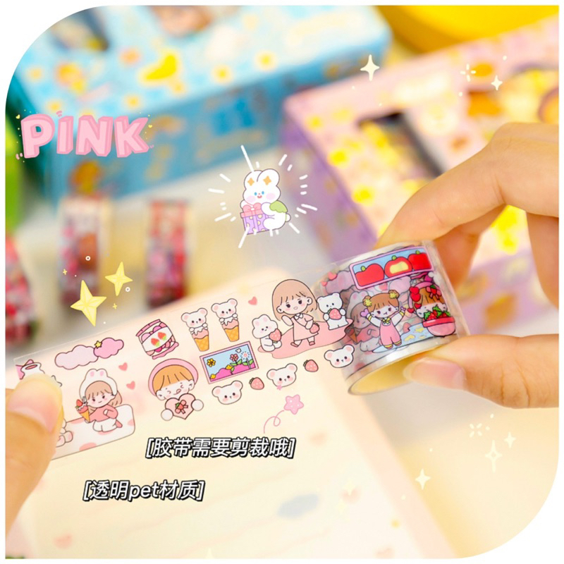 [BISA COD] Stiker Roll Momo Ready 4Warna/Stiker Anti Air Versi Roll Box Mini