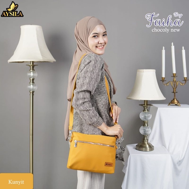 TAS SELEMPANG FAIHA BAG BY AYSILA BAHAN CHOCOLY ANTI AIR PREMIUM TAS LOKAL BERKUALITAS