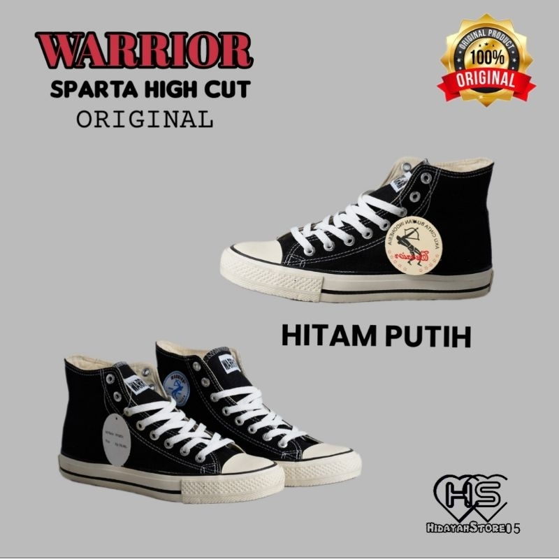 Sepatu Warrior Sparta HC Hitam Putih Sepatu Sekolah Anak SD SMP SMA  Warrior Obral (OB) Original Sep