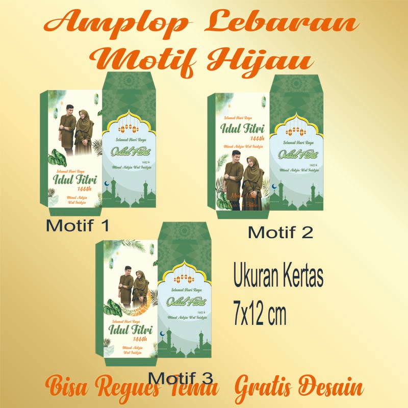 

AMPLOP LEBARAN CUSTOM FOTO DAN NAMA - MOTIF HIJAU