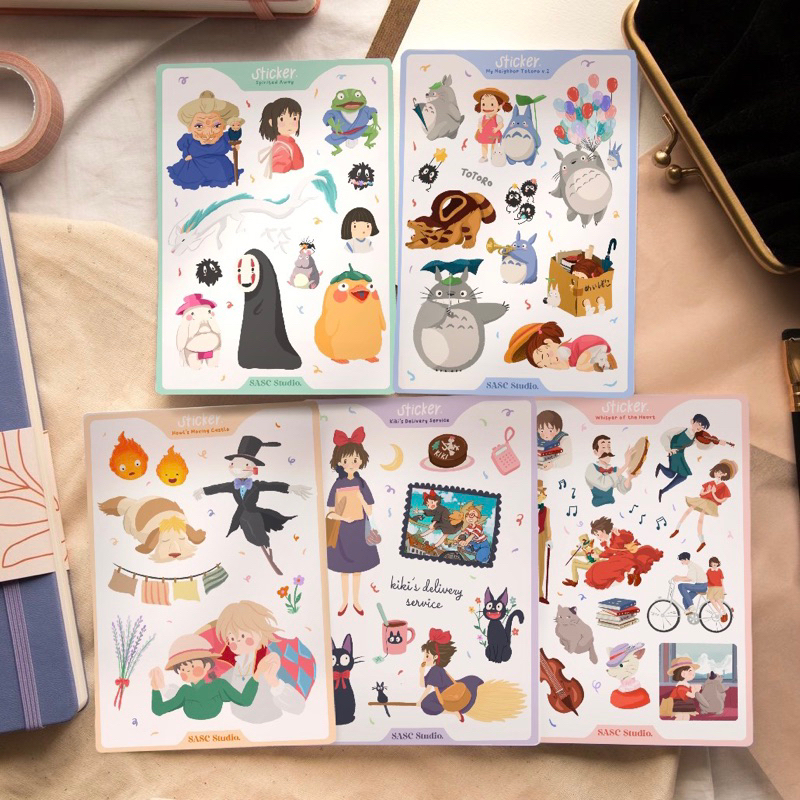 

Studio Ghibli Stiker | My Neighbor Totoro, ponyo, howl, kiki dan Spirited Away | Scrapbook HP Stiker Anti Air Aesthetic