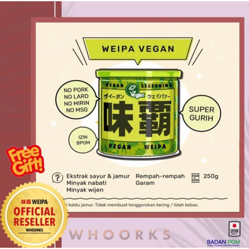 

WEIPA VEGAN all purpose seasoning JEPANG bumbu masak broth vegetarian - 250gr VEGAN