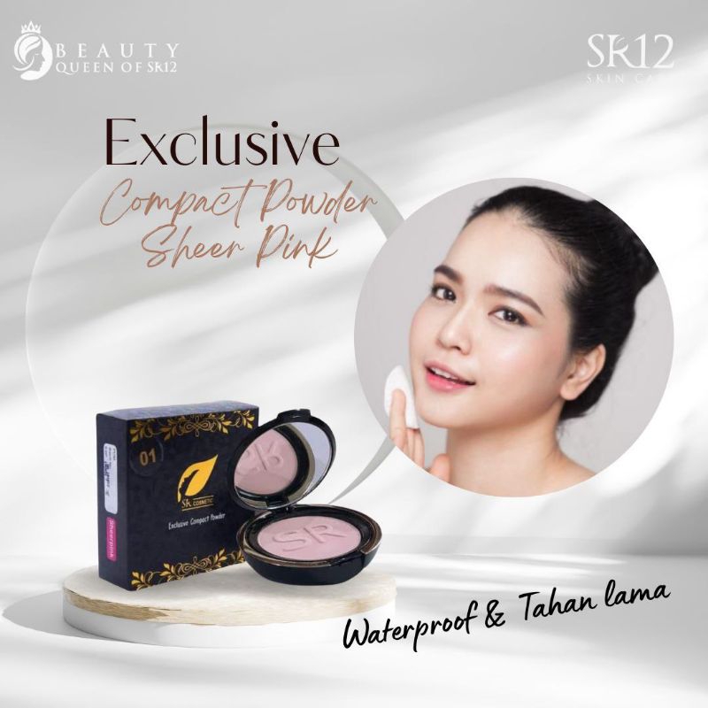 SR12 Compact Powder SPF 25+++ Bedak Padat  Anti Luntur dan Tahan Lama dengan Pilihan Warna Natural dan Sheer Pink - Menutup Bekas Jerawat, Flek, dan Rona Wajah yang Tidak Merata, Kulit Tampak Lebih Halus, Lembut, dan Tidak Berminyak