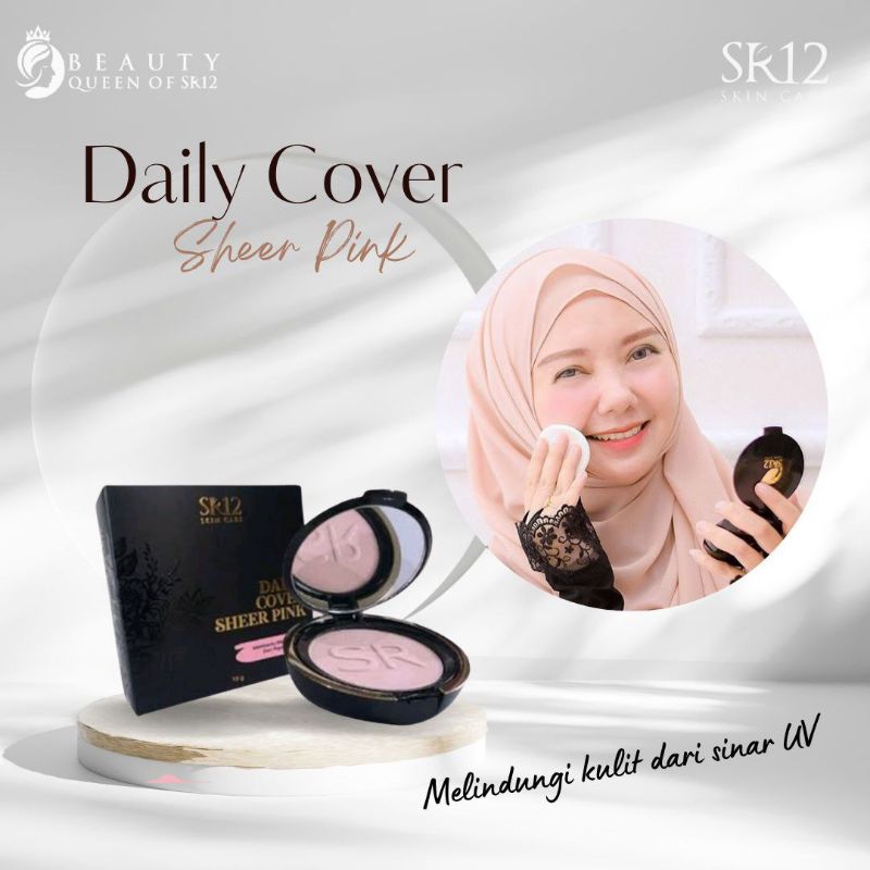 Compact Powder Daily Cover Sheer Pink SR12 Bedak Padat Anti Luntur Tahan Lama  Wedak Wajah Bedak Foundation Bedak 2in1