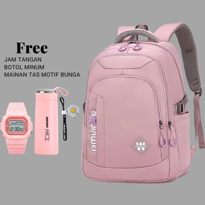 Tas Ransel Sekolah terbaru Free/Backpack 2022 Free satu paket Botol minum+jam tangan+mainan Tas/New Produk