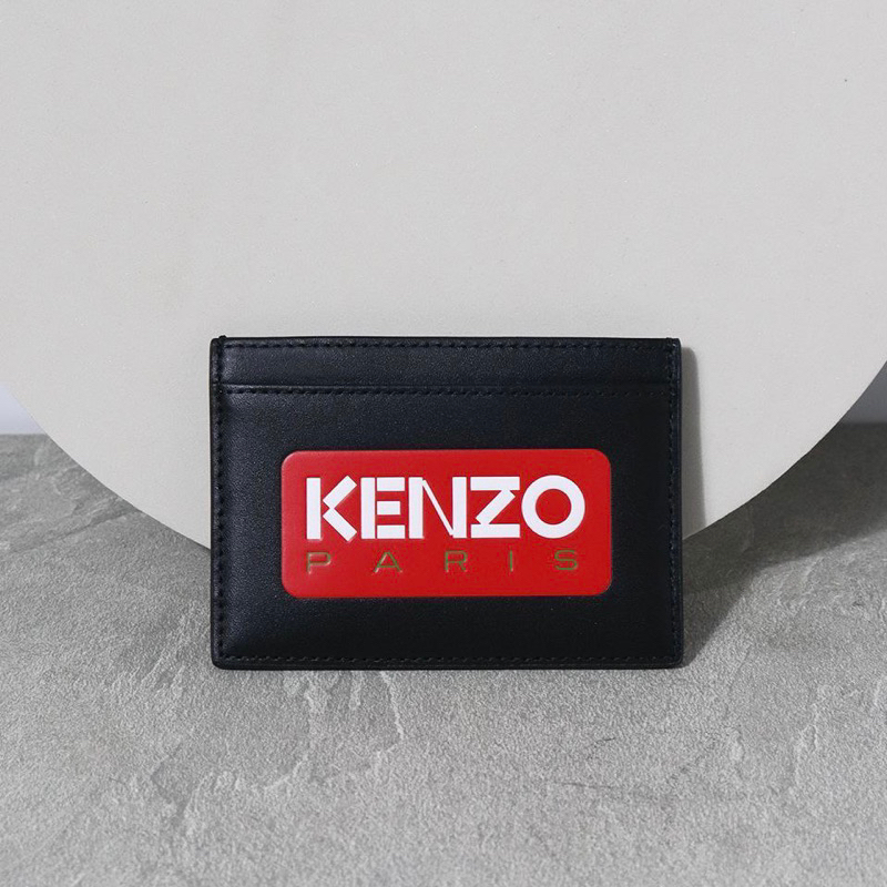 Original Kenzo Paris Red Logo Leather Card Holder / Case