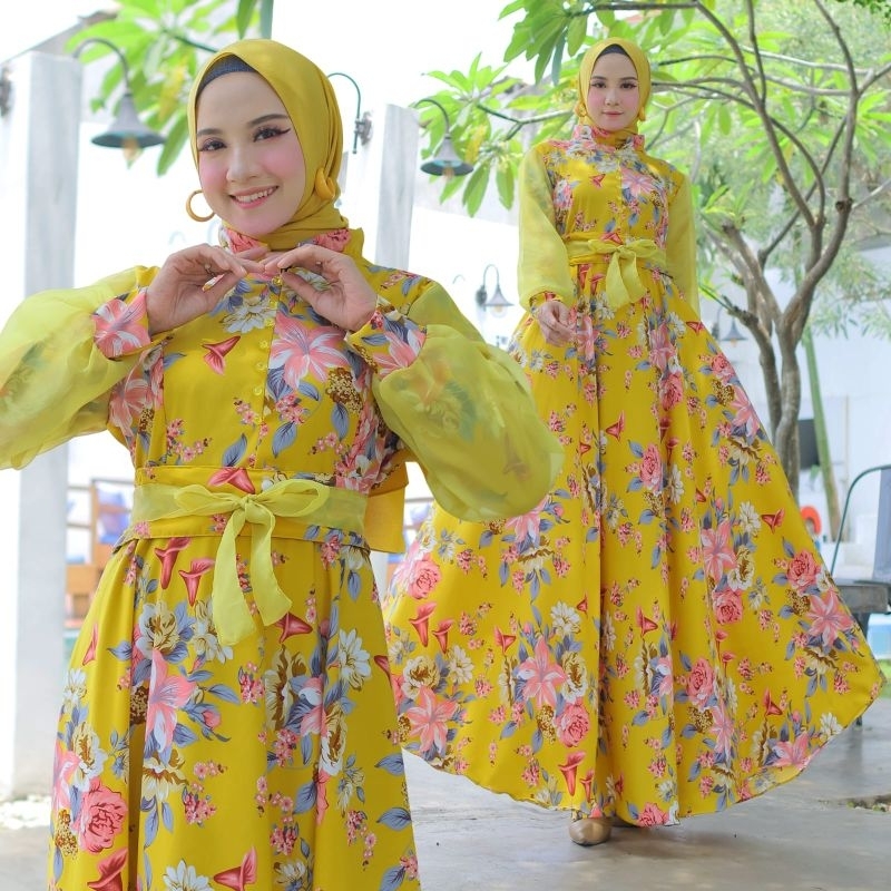 Baju Gamis Maxi Muslim Busui Friendly Tiara Wanita
