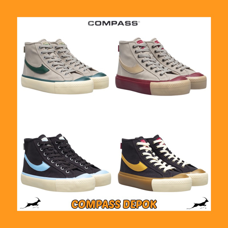 Compass Gazelle Hi/High Wafer Green / Choco Ice / Wafer Maroon / Caramel