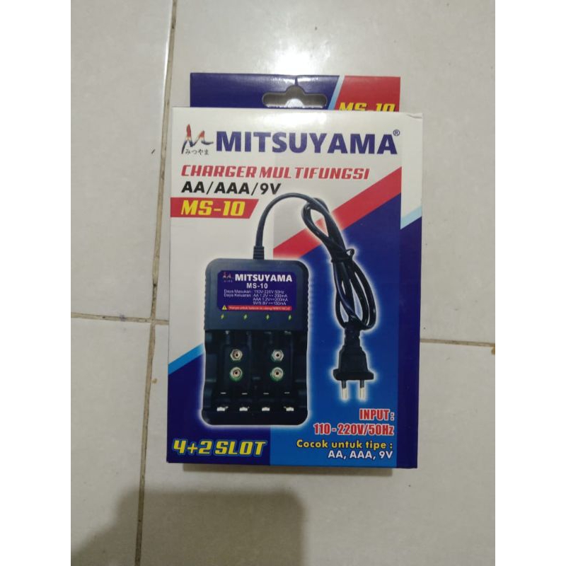 Alat Charger Cas Mitsuyama MS 10 Untuk Tipe AA AAA 9V