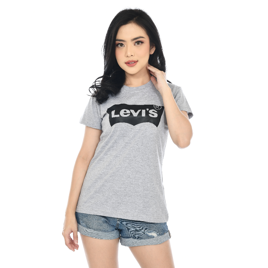 Kaos Levi's | Kaos Cewek | Batwing Abu-Hitam | KLW - 05