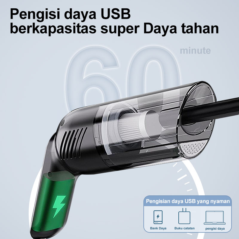 AmazeFan vacum cleaner penyedot debu 3in1 vacum cleaner Kuat hisap besar vacum cleaner mobil vacum cleaner kasur Mini Penyedot Debu Mobil Kuat  15000Pa Portable Penghisap Debu Tanpa Kabel Vacuum cleaner multifungsi Cocok untuk mobil, keyboard, sofa, kasur