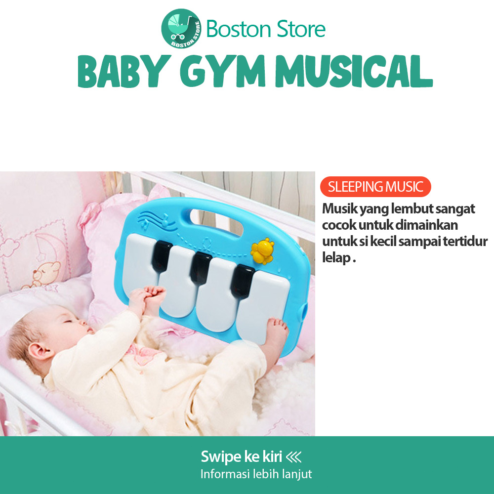 Bostonstore Playgym Mainan Bayi / Baby Gym Musik bayi Playmat bayi musik mainan piano Edukasi 1 set / Baby Gym Musical / Baby Gym / Baby Gym playmat