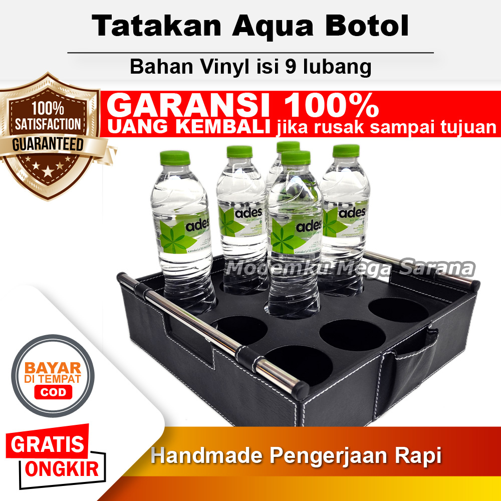 Nampan Tatakan Aqua Botol Vinyl Kotak - Wadah Tempat Aqua Botol - 9 Lubang