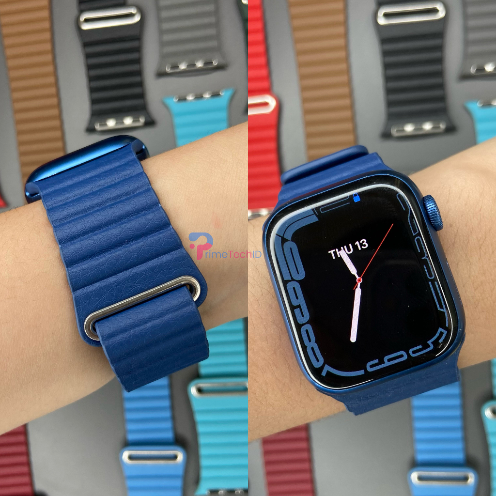 Strap LLOOP untuk Apple Watch IWO HW 38 40 42 44 41 45 49 mm Tali Jam tangan strap kulit Genuine LEATHER LOOP MAGNETIC iwatch Series 1 2 3 4 5 6 7 8 9 ULTRA SE