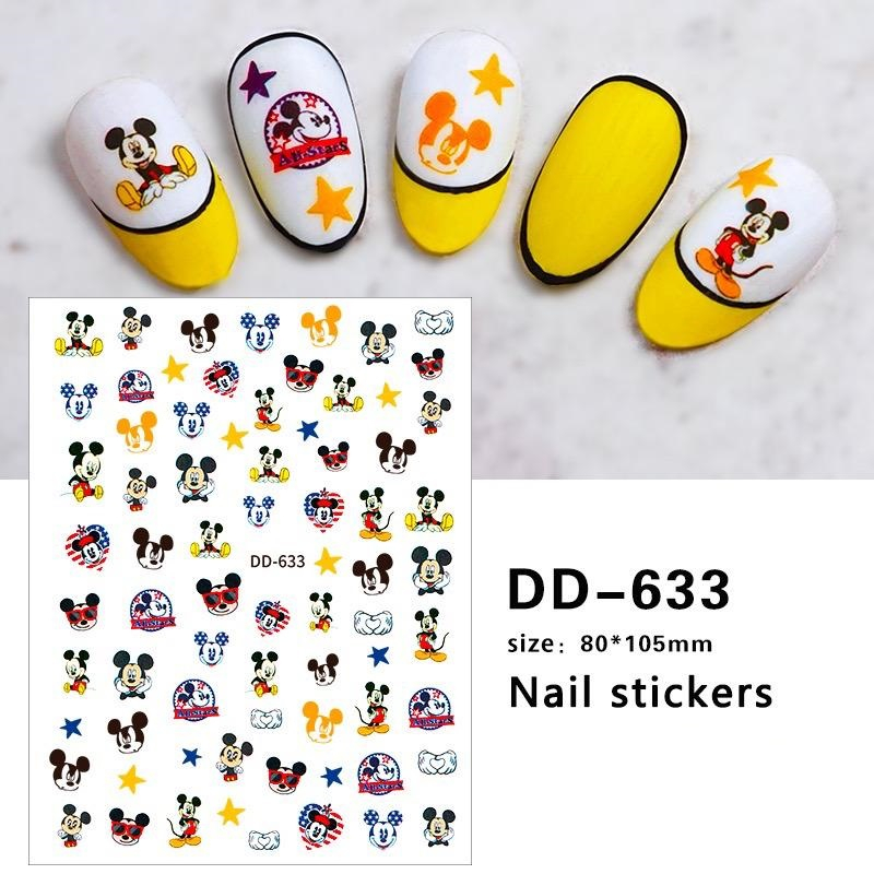 Stiker Kuku 3D Motif / Nail Stiker Abstrak Decal / Nail Art Mickey Mouse Hello  / MIXUE stiker kuku