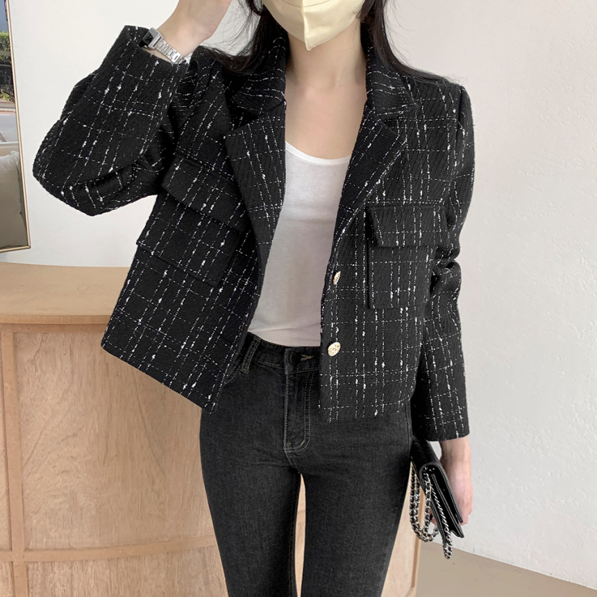 XIAOZHAINV Jaket Wanita Crop Top Terbaru Lengan Panjang Korean Style 0749