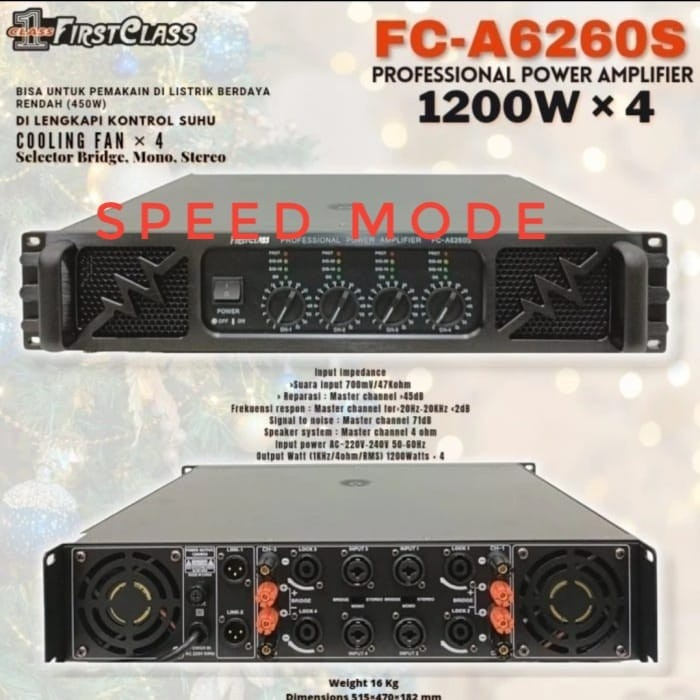 POWER AMPLIFIER FIRSTCLASS FC A6260S/FC 6260S FIRSTCLASS FC-A6260S