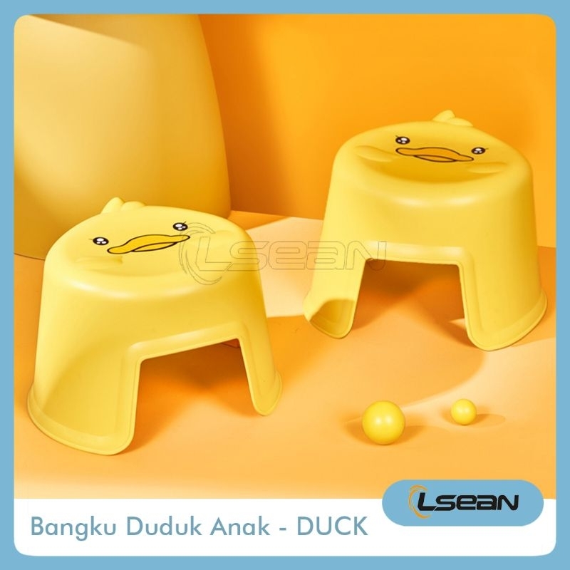 BANGKU PIJAKAN KAKI KURSI ANAK DAN DEWASA MOTIF DUCK LUCU