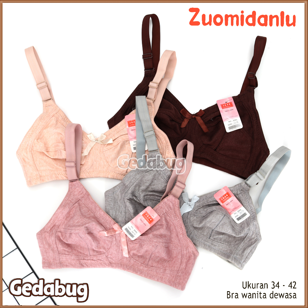 BH ZUOMIDANLU B006 | Bh tanpa busa tanpa kawat kancing 2 | Gedabug