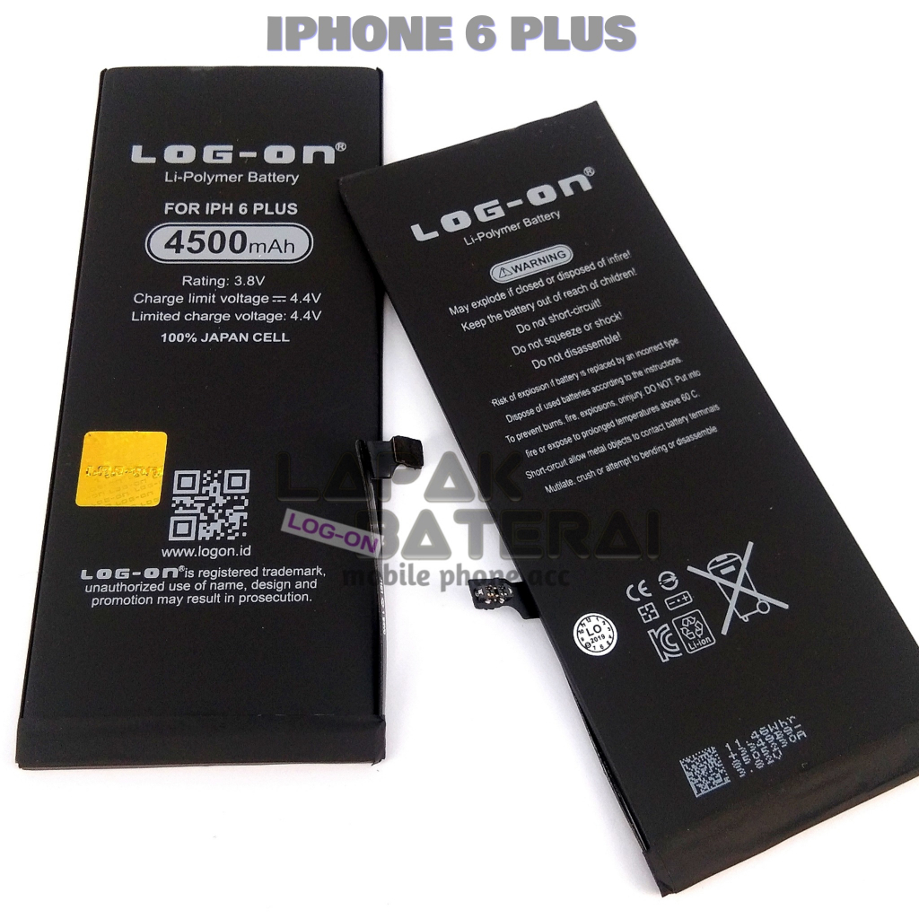 LOG - ON Baterai Ipon 6 Plus Double IC Protection Battery Batre