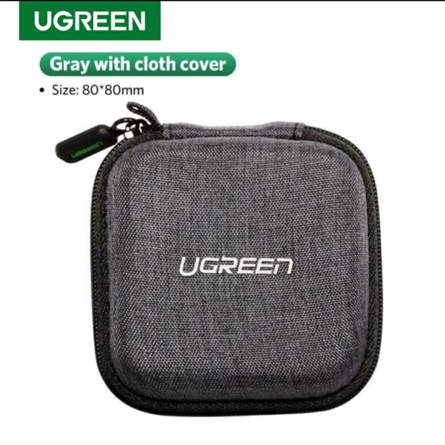 UGREEN ORIGINAL Earphone Case Pouch Gray Eva Bag Tempat Headset Kabel Charger Flashdisk FD Flash Disk Kotak Kecil Organizer Storage Ori