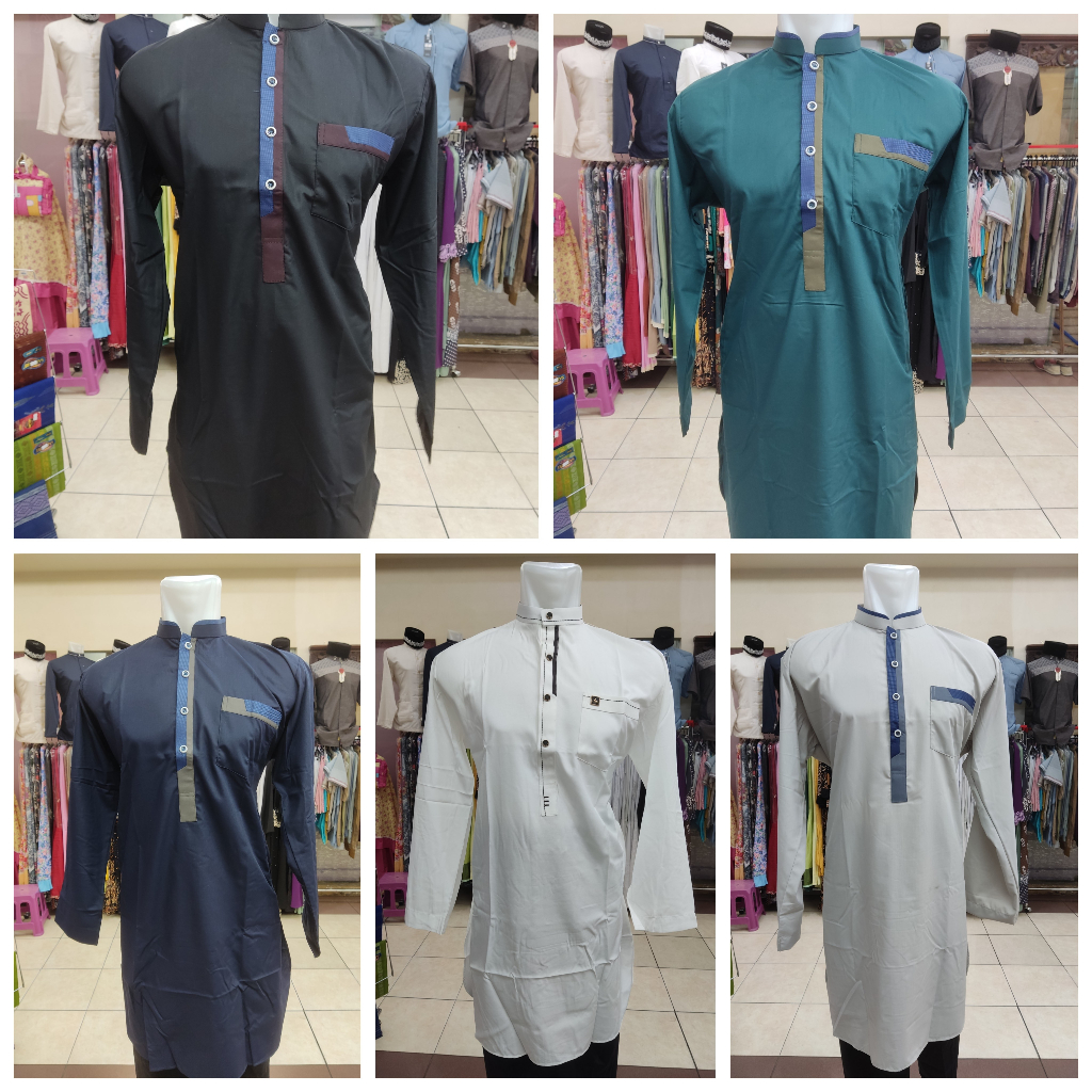 BAJU TAKWA KOKO KURTA WARNA & PUTIH AL-LUTFI - Lengan Panjang