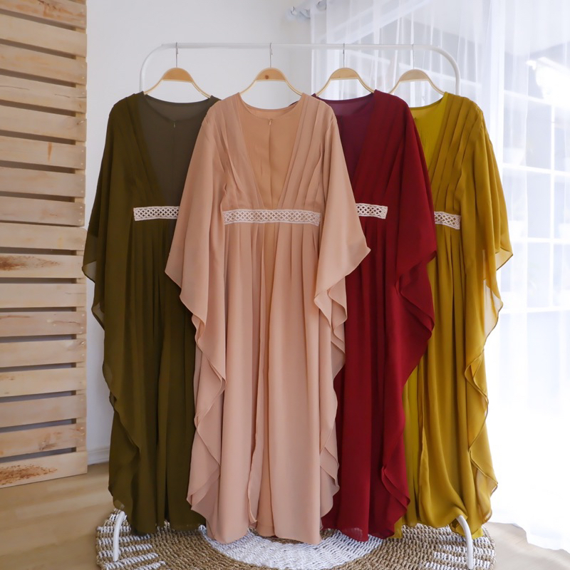 Shabira Kaftan Bahan Shakila Mix Babydoll | Casual Kaftan Dress Lebaran Kondangan