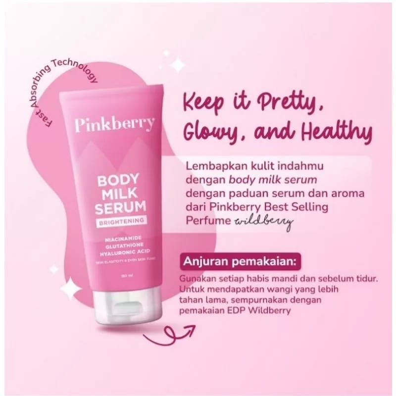 PINKBERRY Body Milk Serum Brightening 180 ml ~ ORIGINAL 100%