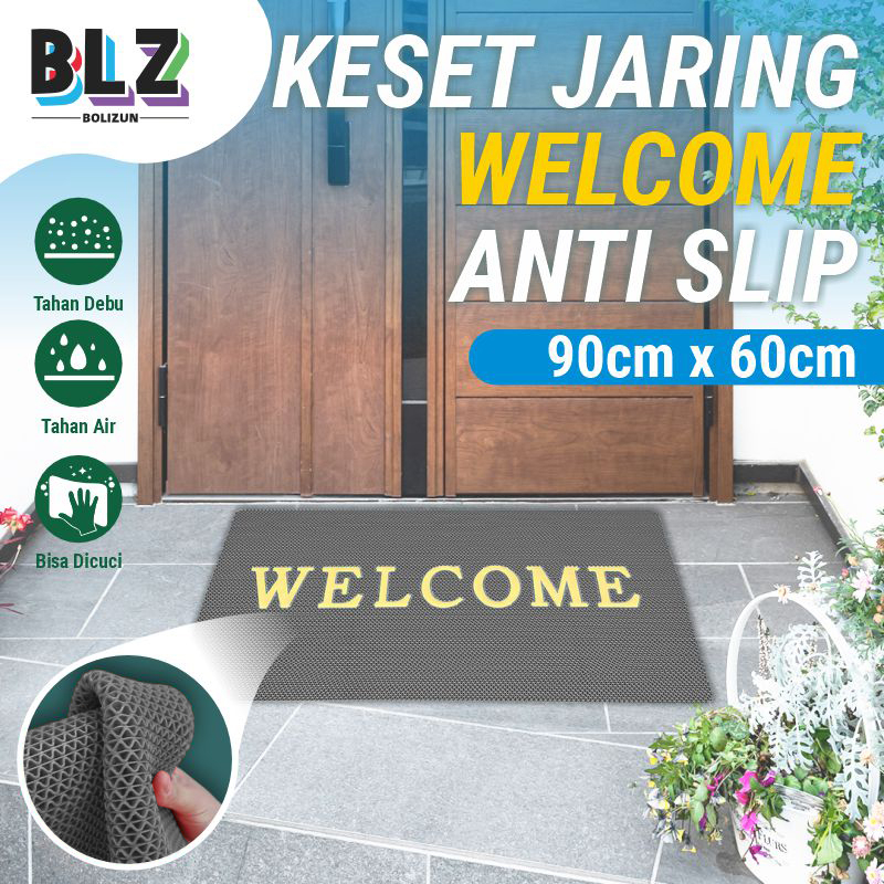 Bolizun Keset Karpet PVC JARING WELCOME Anti Slip 90x60