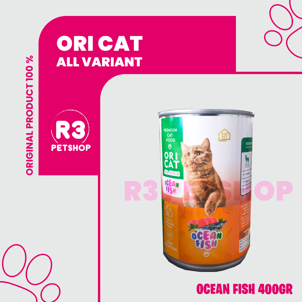 Makanan Kucing basah Kaleng ORI CAT Kitten &amp; Adult 400gr