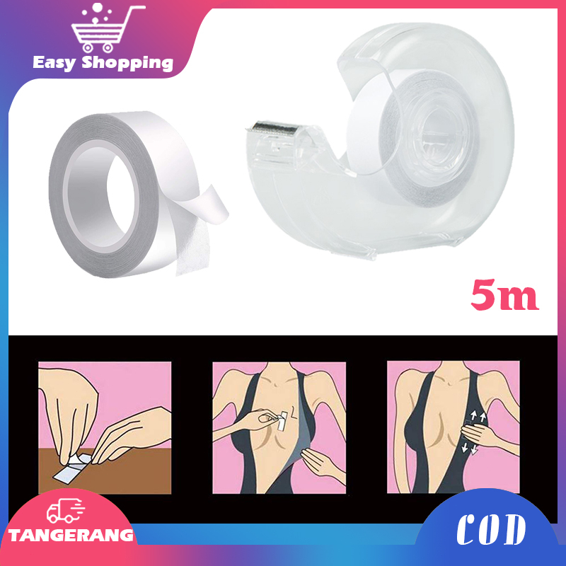 Safety Fashion Tape Double Tip Perekat Baju Safety Perekat Pakaian Transparan Tape Bra Pakaian