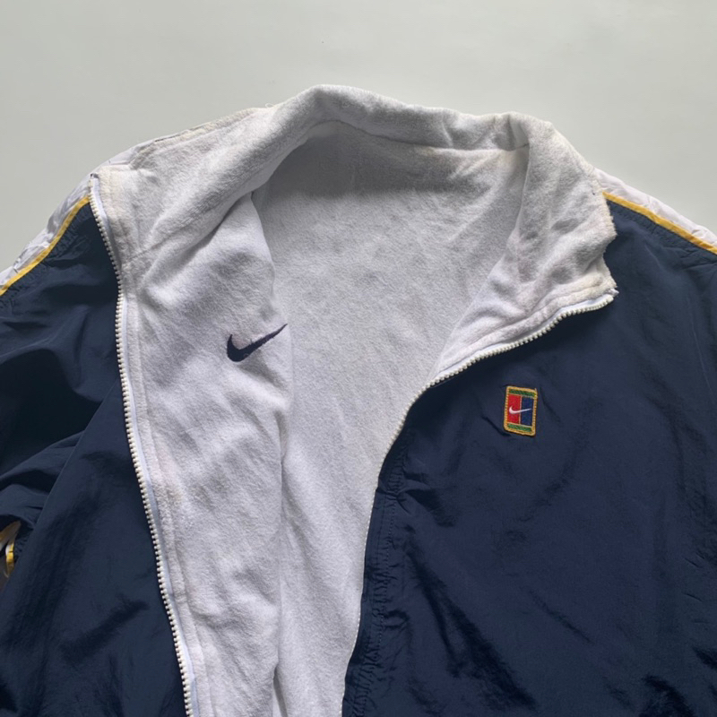 jaket nike court vintage 90s reversible bolak balik
