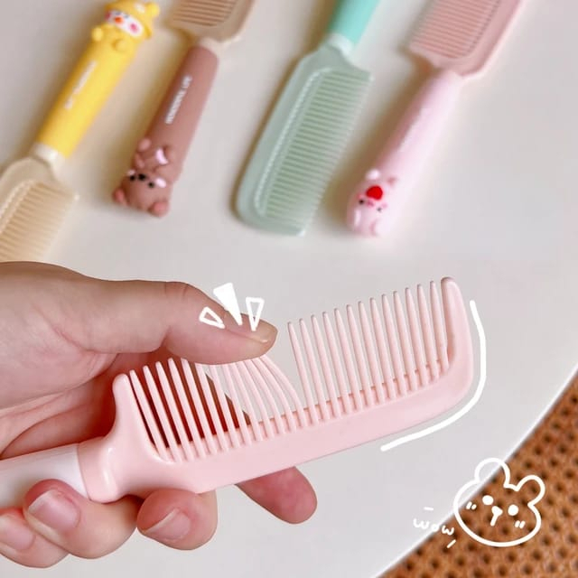 Sisir Rambut Hair Comb Korean Style Dengan Gagang Motif Karakter Gemoy