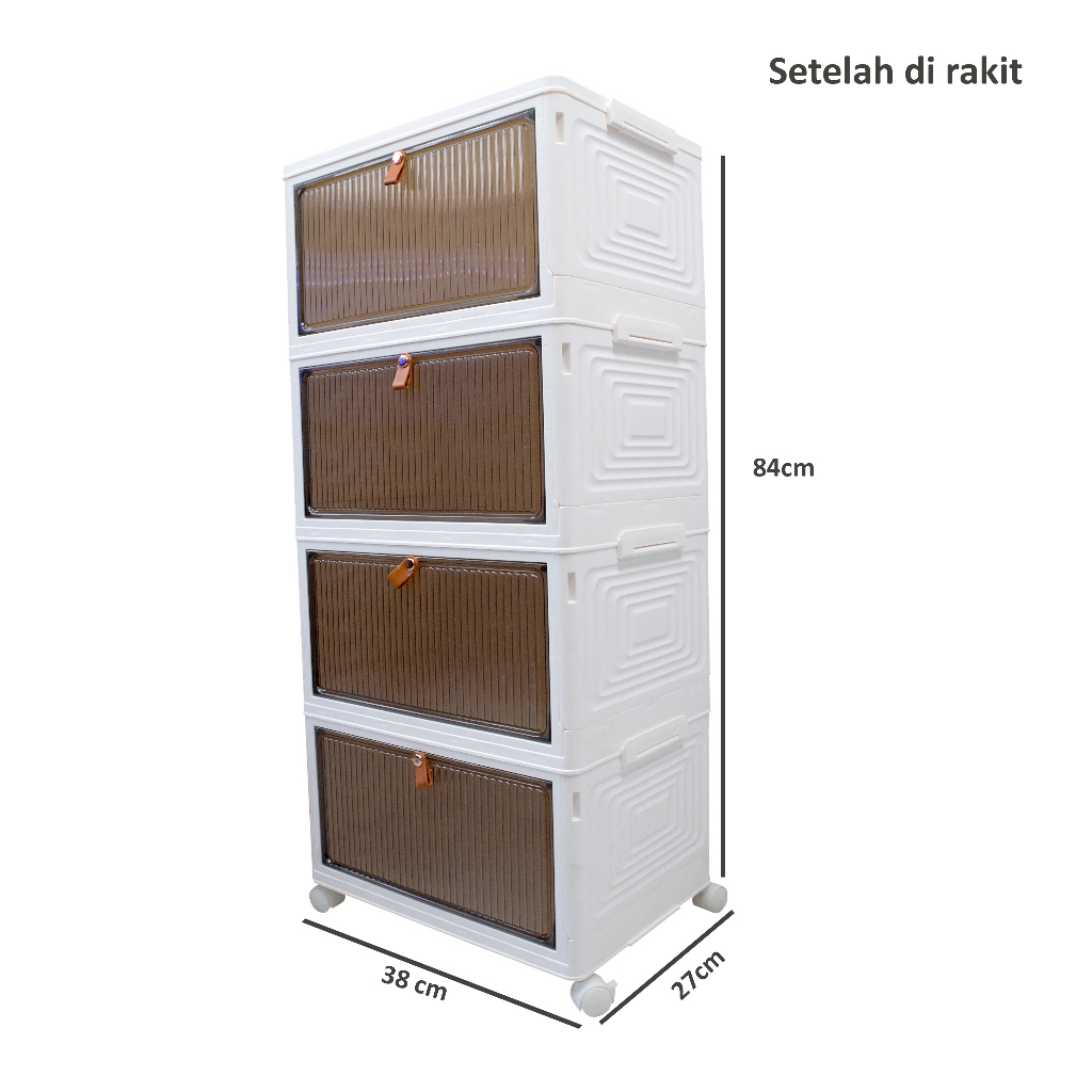 Lemari Lipat Untuk Baju Buku Dan Sepatu Magnetik Multifungsi 4 Susun