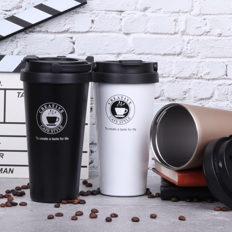 COD TRAVEL MUG TERMOS KOPI BOTOL AIR MINUM/TAHAN PANAS DAN DINGIN 500ML/DAPAT STIKER 3D