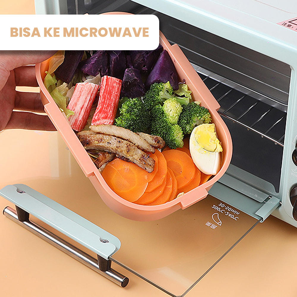 lunch box Kotak Bekal Bento Box Kotak Bekal Tempat Bekal Kotak Makan Free Sendok BPA Free