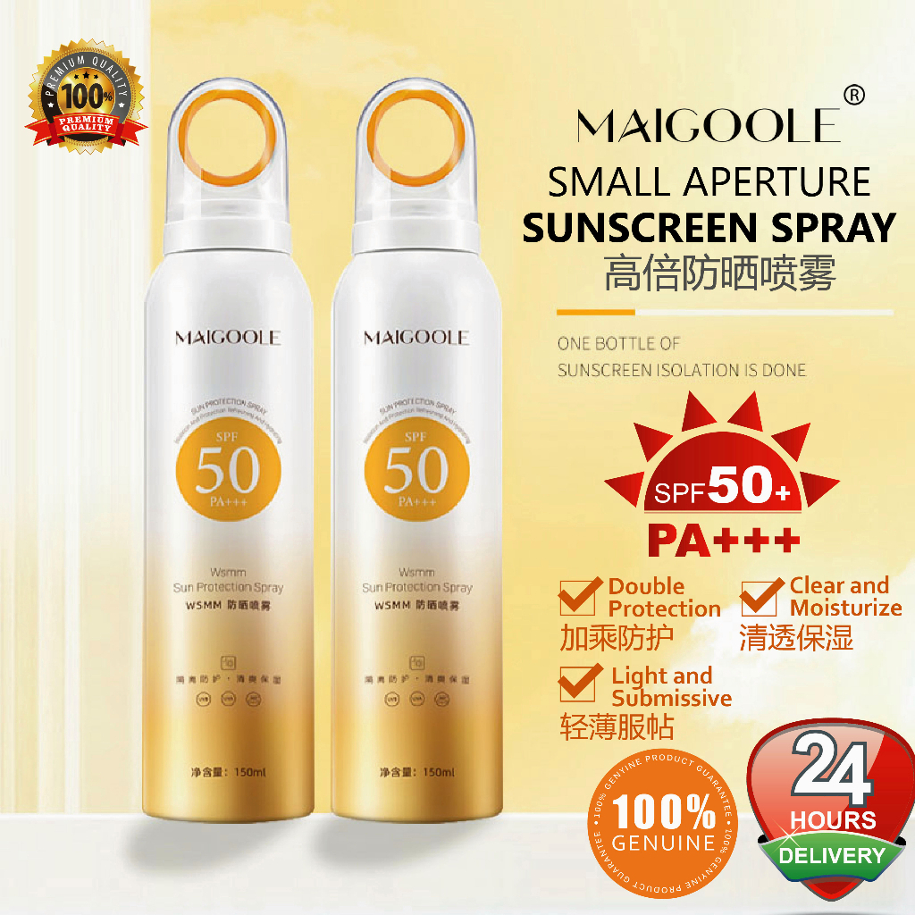 Sunscreen Mist 150ml SPF50 PA++++ Easy to apply Sunscreen Spray Anti UV Wajah/Body Spray Face Mist Spray Wajah Portable  Hydrating / Brightening / Soothing Face Sunscreen Sun Protection