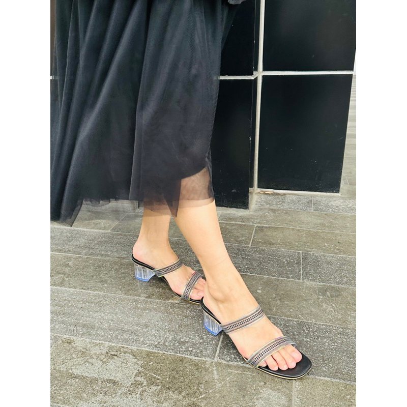 sandal wanita aylana 5cm kaca