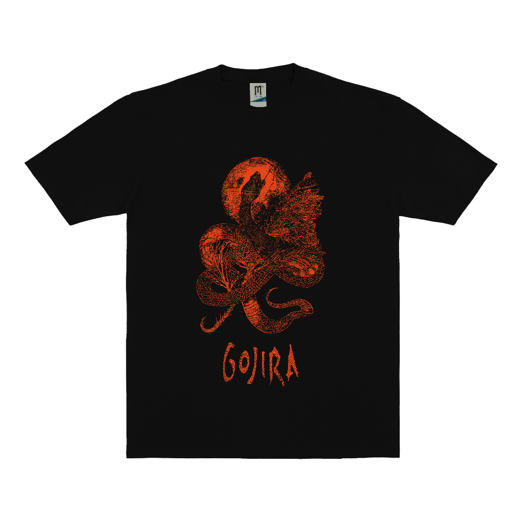 KAOS BAND GOJIRA SERPENT MOON VINTAGE | T-SHIRT BAND GOJIRA | GOJIRA HITAM
