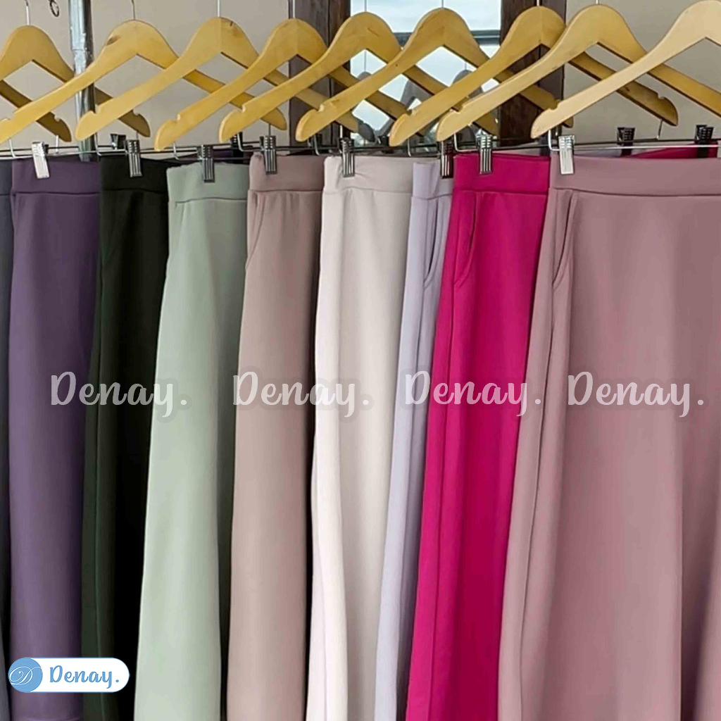 Rok Line A Scuba Premium Quality - Bawahan wanita Polos Kekinian