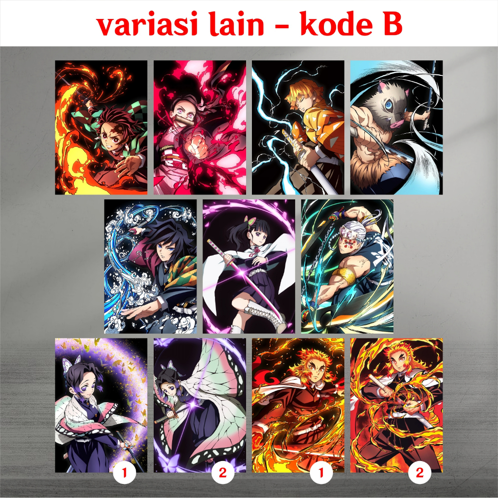 Koleksi Poster A3 Anime Kimetsu no Yaiba / Demon Slayer A - Tanjirou Nezuko Zenitsu Inosuke Giyuu Shinobu Kanao Rengoku