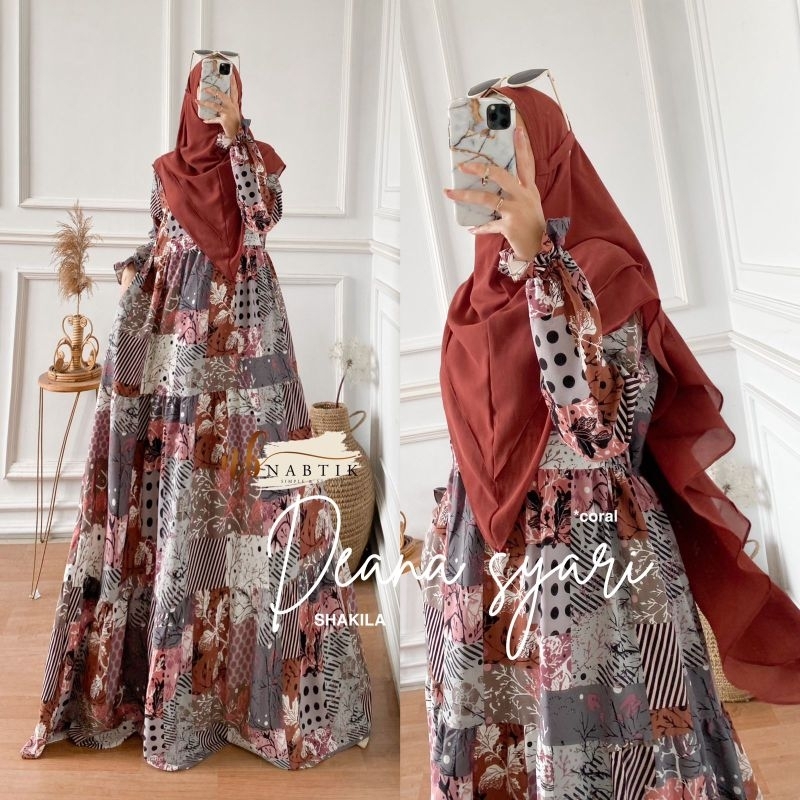 Deana syari set gamis jilbab by nabtik